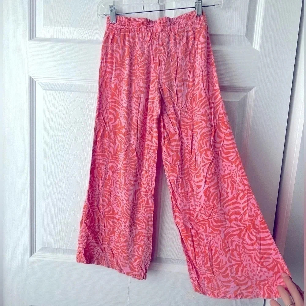 Lilly PulitzerGirls Size Med (7/8) Giraffing Me Crazy Wide Leg Pants